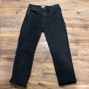 Zara Black Button-Fly Jeans